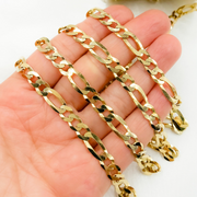 Gold Plated Sterling Silver Flat Figaro Chain